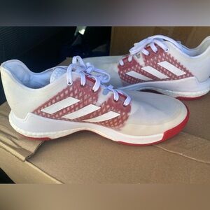 Adidas White and Red Athletic Shoes